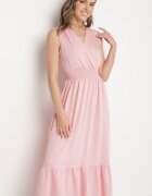 j&x Rochie roz evazată fără mâneci cu decolteu petrecut Filoria