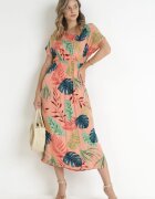 j&x Rochie Roz Maxi din Viscoză cu Imprimeu Floral Jannatta