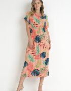 j&x Rochie Roz Maxi din Viscoză cu Imprimeu Floral Jannatta