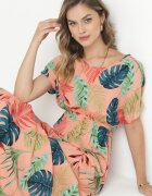 j&x Rochie Roz Maxi din Viscoză cu Imprimeu Floral Jannatta