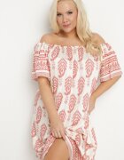 j&x Rochie Roz Vâscoză cu Model Boho Ellivra