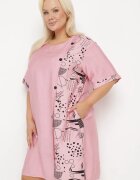 j&x Rochie Roză de Bumbac cu Croială Dreaptă cu Buzunare Laterale Decorată cu Nasturi Walliana