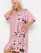 j&x Rochie Roză de Bumbac cu Croială Dreaptă cu Buzunare Laterale Decorată cu Nasturi Walliana