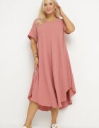 j&x Rochie Roză Evazată din Bumbac Elzedia