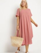 j&x Rochie Roză Evazată din Bumbac Elzedia