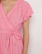j&x Rochie Roză Viscoză cu Decolteu tip plic și Curea Aurenelle