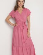 j&x Rochie rozalie de viscoză cu decolteu petrecut și curea Savorlisse