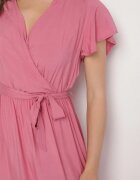 j&x Rochie rozalie de viscoză cu decolteu petrecut și curea Savorlisse