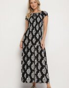 j&x Rochie spaniolă Neagră cu model ornamental cu viscoză Orrionna