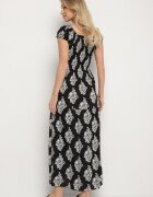 j&x Rochie spaniolă Neagră cu model ornamental cu viscoză Orrionna