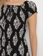 j&x Rochie spaniolă Neagră cu model ornamental cu viscoză Orrionna