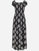 j&x Rochie spaniolă Neagră cu model ornamental cu viscoză Orrionna