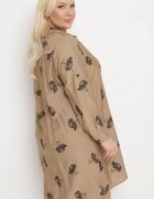j&x Rochie tip cămașă Bej închisă cu Nasturi și Mâneci Reglabile Xatella