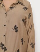 j&x Rochie tip cămașă Bej închisă cu Nasturi și Mâneci Reglabile Xatella