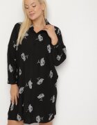j&x Rochie tip cămașă Neagră cu nasturi și mâneci reglabile Xatella