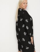 j&x Rochie tip cămașă Neagră cu nasturi și mâneci reglabile Xatella