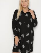 j&x Rochie tip cămașă Neagră cu nasturi și mâneci reglabile Xatella