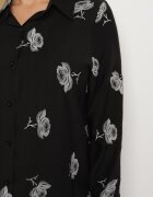 j&x Rochie tip cămașă Neagră cu nasturi și mâneci reglabile Xatella