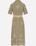 j&x Rochie tip cămașă Verde închis Din bumbac cu centură decorativă și broderie Evialisse