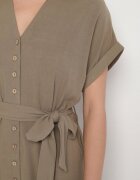 j&x Rochie tip cămașă Verde închis din Viscoză și In Legată în talie cu Buzunare Efrasira