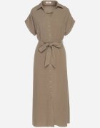 j&x Rochie tip cămașă Verde închis din Viscoză și In Legată în talie cu Buzunare Efrasira