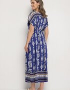 j&x Rochie tip cutie albastră din viscoză cu imprimeu etnic Mirosela