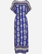 j&x Rochie tip cutie albastră din viscoză cu imprimeu etnic Mirosela