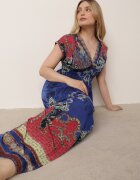 j&x Rochie Tip Plic Albastră cu Model Etnic Matanira
