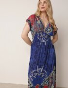 j&x Rochie Tip Plic Albastră cu Model Etnic Matanira