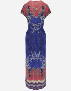 j&x Rochie Tip Plic Albastră cu Model Etnic Matanira