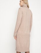 j&x Rochie tricotată bej cu bumbac croială dreaptă și guler înalt Tesala