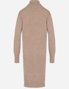 j&x Rochie tricotată bej cu bumbac croială dreaptă și guler înalt Tesala