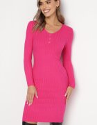 j&x Rochie tricotată Fucsia mulată cu curea Brevna