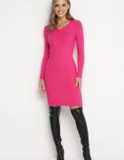 j&x Rochie tricotată Fucsia mulată cu curea Brevna