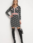 j&x Rochie tricotată Negru-Albă Mini Paixdas