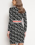 j&x Rochie tricotată Negru-Albă Mini Paixdas