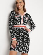 j&x Rochie tricotată Negru-Albă Mini Paixdas