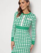 j&x Rochie tricotată Verde cu nasturi Bileldeme
