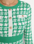 j&x Rochie tricotată Verde cu nasturi Bileldeme