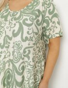 j&x Rochie Verde Cloș din Viscoză cu Model Geometri Emisova