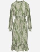 j&x Rochie Verde cu croi evazat cu elastic în talie cu imprimeu etnic
