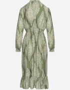 j&x Rochie Verde cu croi evazat cu elastic în talie cu imprimeu etnic