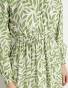 j&x Rochie Verde cu croi evazat cu volane și elastic în talie Ridiluria