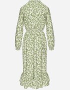 j&x Rochie Verde cu croi evazat cu volane și elastic în talie Ridiluria
