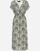 j&x Rochie Verde cu Model Etno cu Volane și Talie Elastică Ellivira
