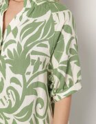 j&x Rochie Verde din Vâscoză Cloș cu Volan Filindania