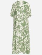 j&x Rochie Verde din Vâscoză Cloș cu Volan Filindania