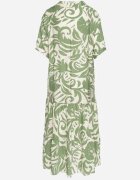j&x Rochie Verde din Vâscoză Cloș cu Volan Filindania
