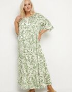 j&x Rochie Verde din Vâscoză cu croi simplu cu legătură cu imprimeu floral Edirania