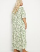 j&x Rochie Verde din Vâscoză cu croi simplu cu legătură cu imprimeu floral Edirania